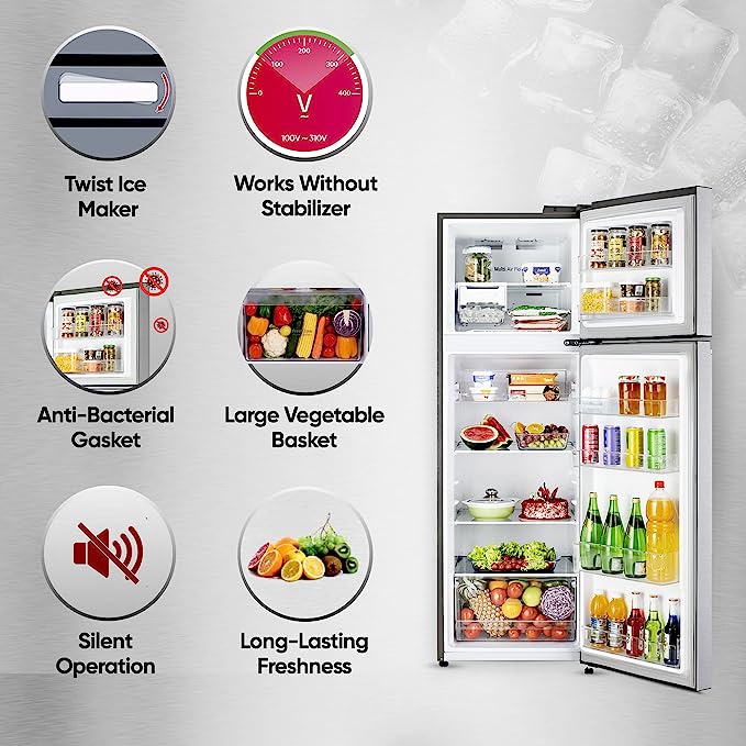 LG 272 L 2 Star Frost-Free Smart Inverter Double Door Refrigerator (GL-N312SDSY, Dazzle Steel, Express Freeze) LG 272 L 2 Star Frost-Free Smart Inverter Double Door Refrigerator (GL-N312SDSY, Dazzle Steel, Express Freeze)